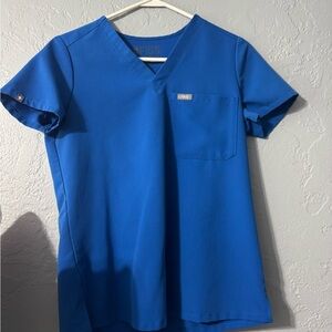 Figs Royal Blue V-Neck Scrub Top